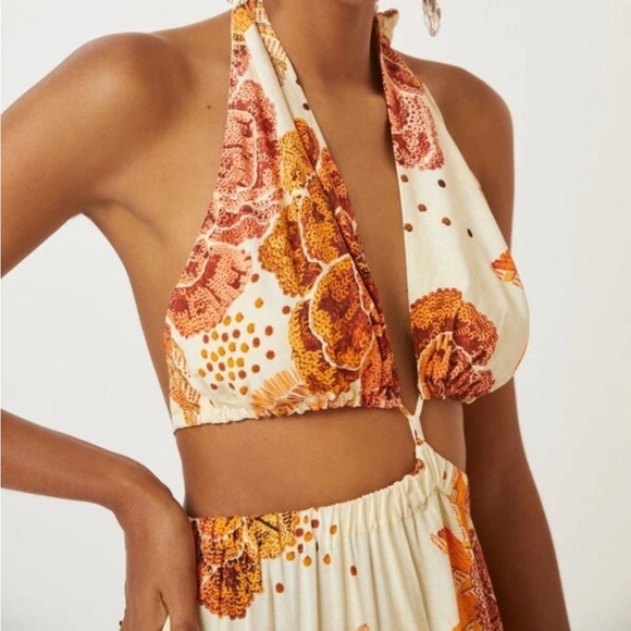 FARM Rio Anthropologie floral cutout maxi dress women’s XL EUC - Picture 2 of 8